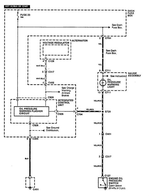 Acura Integra 1990 Wiring Diagrams Oil Warning