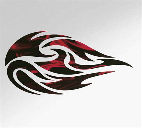 Red flames tribal car decal - TenStickers