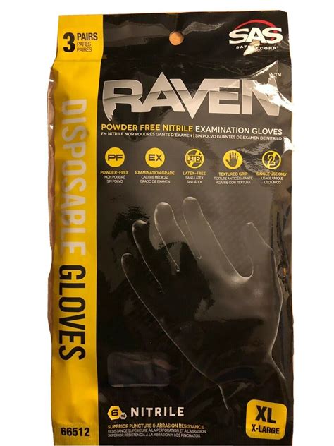 Raven Nitrile Disposable Gloves Extra Large 3 Pairs — A1 Autoparts