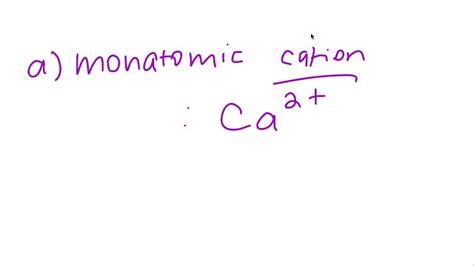 Give An Example Of Each Of The Following A A Monatomic Cation B A