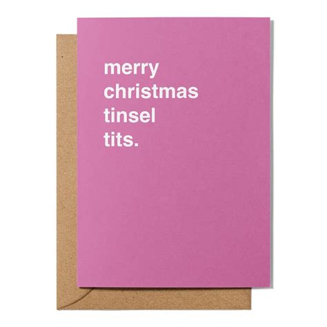 Merry Christmas Tinsel Tits Christmas Card Etsy Australia
