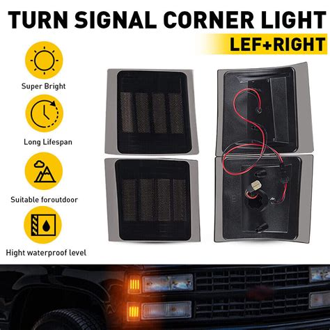 Schwarze LED Seitenblinker für 1994 1999 Chevy Trucks