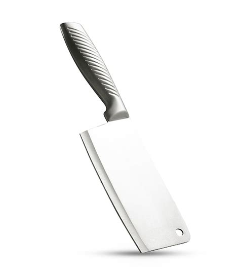 premium photo meat cleaver knife isolated  white