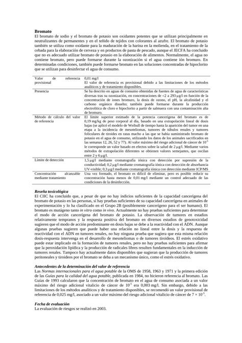 PDF Bromato BVSDE Desarrollo Sostenible Bromato El Bromato De