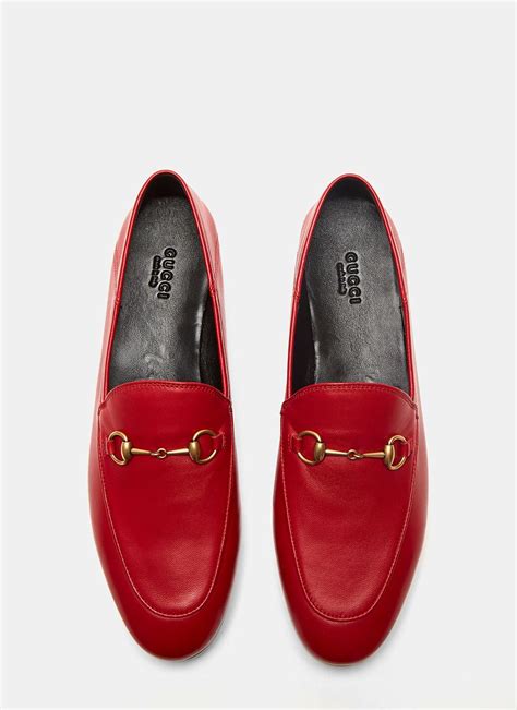 Gucci Women S Jordaan Classic Leather Slip On Loafers In Red In Red Lyst