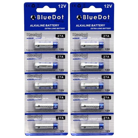 BlueDot Trading Brand 27A 12 Volt Extra Life Alkaline Batteries 10