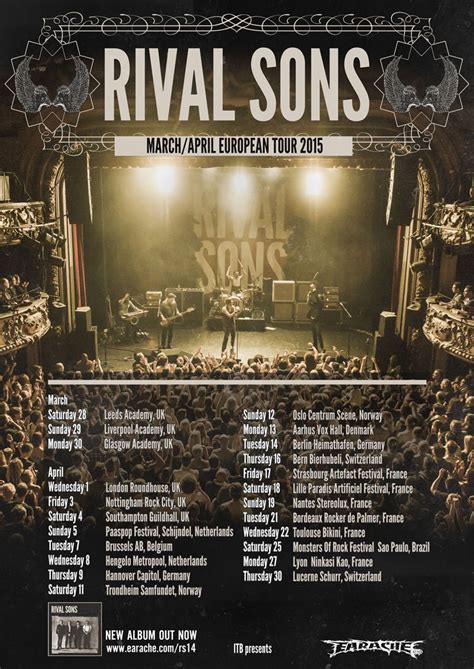 RIVAL SONS Announces New Tour Dates For 2015 Rival Sons Tour Posters