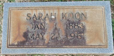 Sarah Elizabeth Abney Koon Find A Grave Reminne