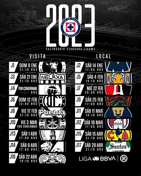 Liga Mx El Calendario De América Chivas Pumas Y Cruz Azul Para El Clausura 2023