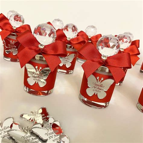 Red Butterfly Candle Favors Bridal Shower Favors Red Favors