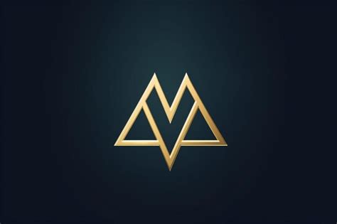 A Gold Letter M Logo With A Triangle On A Dark Background Generative Ai