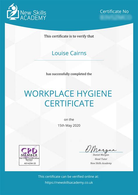 Workplace Hygiene Certificate Life In Focus Portraits Safe Newborn Photographer Helensburgh