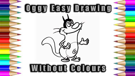 Oggy Easy Drawing Without Colour | Oggy Drawing - YouTube