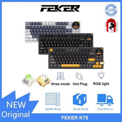 FEKER K75 Three Mode Hot Swappable Mechanical Keyboard Shopee Malaysia