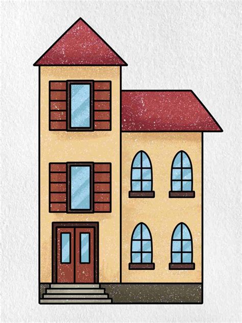 how to draw a victorian house