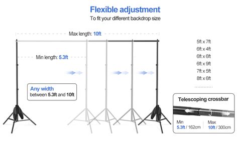 Amazon Emart Backdrop Stand X Ft Wxh Photo Studio Adjustable