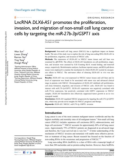 Pdf Lncrna Dlx As Promotes The Proliferation Invasion And