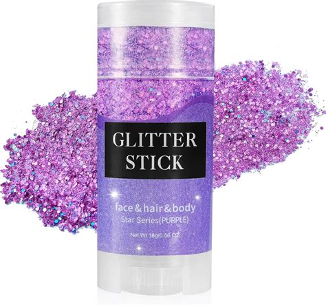 Mysense Purple Body Glitter Stick Singer Concert Outfit Face Glitter Makeup