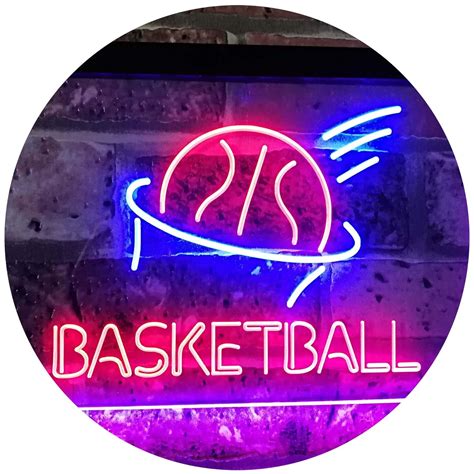 Advpro Basketball Sport Man Cave Bar Room Dual Color Led Neon Sign Red