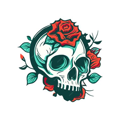 Skull And Rose Background