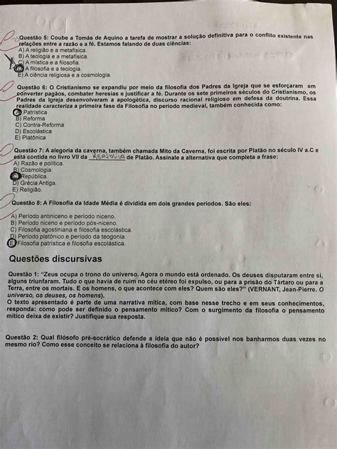 Prova Hist Ria Do Pensamento Filos Fico Hist Ria Do Pensamento Filos Fico