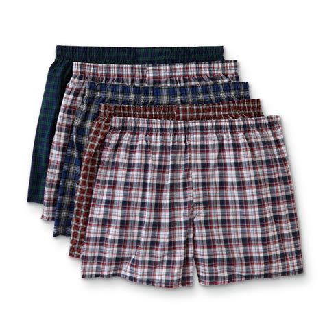 Hanes Mens 5 Pack Boxer Shorts Assorted Plaid Colors