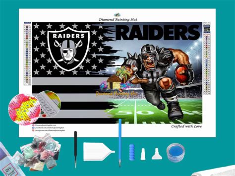 Raiders Nfl Flag Diamond Painting Diamond Painting Hut