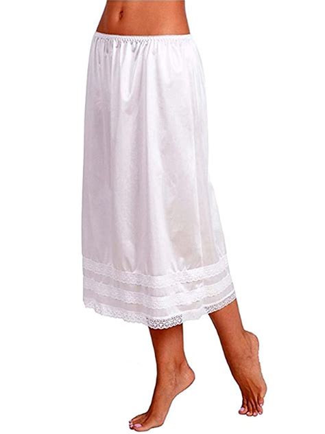 Half Slips For Women Underskirt Dress Extender Lace Trim Knee Length