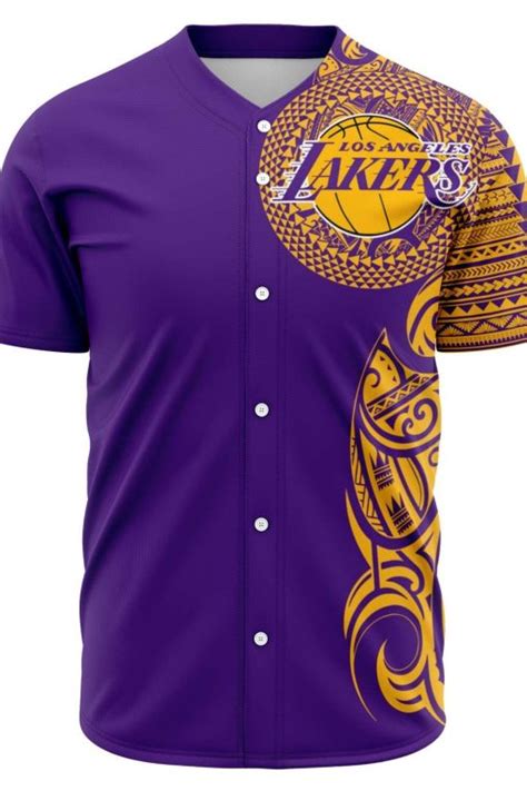 NBA Los Angeles Lakers Purple Gold Polynesian Baseball Jersey