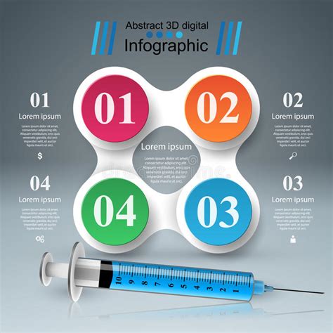 Health Syringe Icon 3d Medical Infographic Stock Vector Illustration Of Banner Chart 94036151