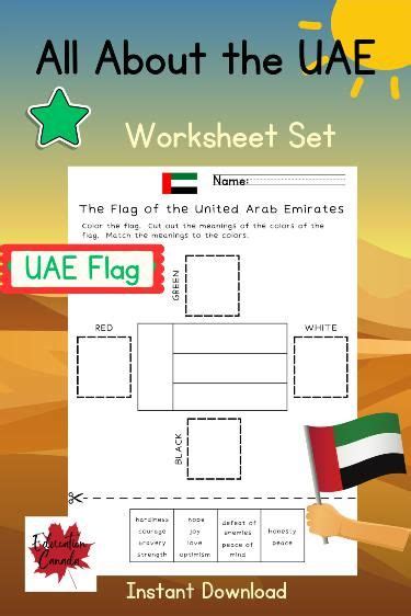 All About The Uae Worksheet Set Uae Flag