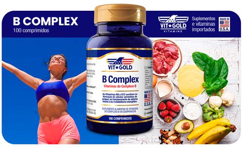 Vitamina Complexo B Vitgold 100 Comprimidos Amazon Br