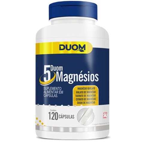 DUOM 5 MAGNESIOS QUELATO MALATO TAURATO CITRATO OXIDO 60 CAPSULAS DUOM