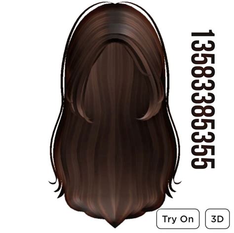 Long Soft Flowy Hair (Brown) | Black hair roblox, Brown hair roblox, Brown hair roblox id