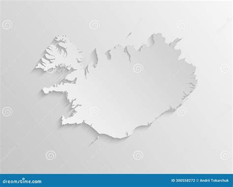 Minimal White Map Iceland Template Europe Country Stock Illustration