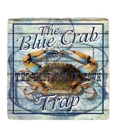 Timeless by Design 'The Blue Crab Trap' Coaster - Set of Four | Blue ...