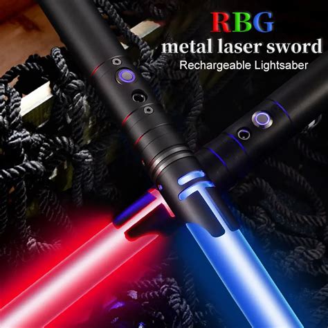 Sabre Laser Rvb Double Tranchant Avec Poign E Enti Rement En M Tal P E