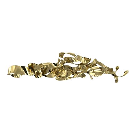 Modern Abstract Wavy Lines Wall Decor Irregular Art In Gold 3D Model