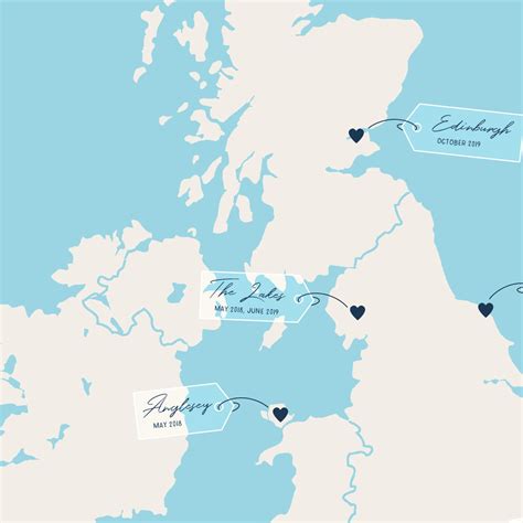 Britain Trip Map British Trip Map United Kingdom - Etsy UK
