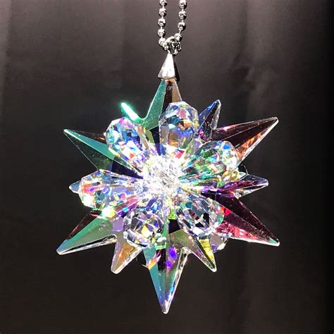 Buy Crystal Ornaments Online - Large Hanging Crystal Star Ornament ...