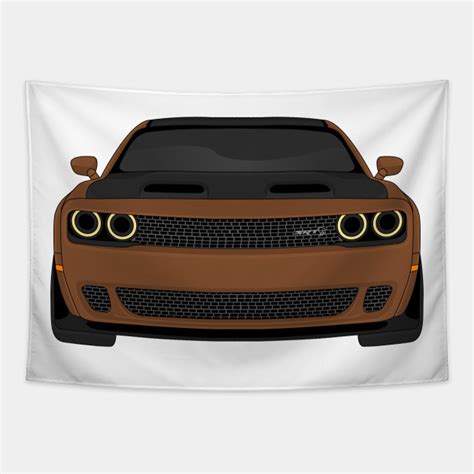 Dodge Hellcat Front Brown Dodge Hellcat Challenger Tapestry Teepublic