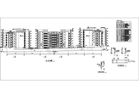 某沿街多层商住楼立面方案扩初图（共6张）住宅小区土木在线