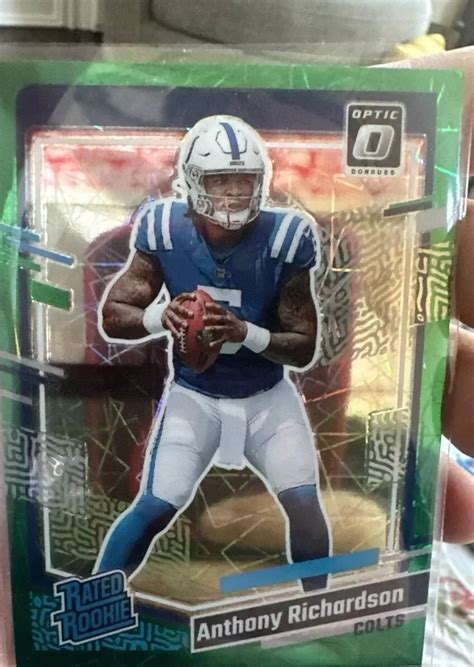 Anthony Richardson 2023 Donruss 343 Optic Preview Green Velocity