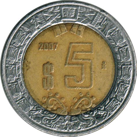 World Coin Database - Mexico 5 pesos (AD1997 - Present)