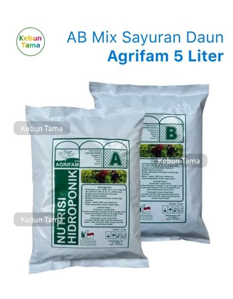 Nutrisi Ab Mix Hidroponik Sayur Sayuran Daun Agrifam Liter Lazada