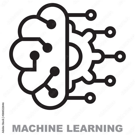 Machine Learning Line Icons Machine Learning Icon In Modern Line Style