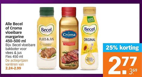 Alle Becel Of Croma Vloeibare Margarine 450 500 Ml 25 Korting