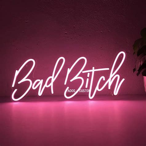 Bad Bitch Custom Dimmable LED Neon Signs For Wall Decor Customizable