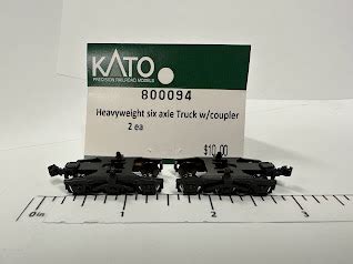 Heavyweight Six Axle Truck Black W Kato Magnetic Knuckle Coupler N