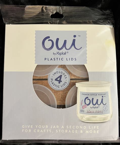 Oui Lids For Yoplait Yogurt Container 4 Pack Clear Kitchen Storage